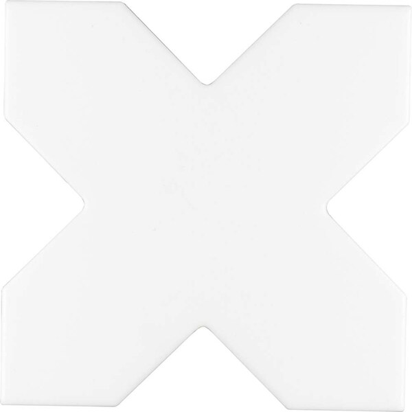 Apollo Tile Siena 5.35 in. x 5.35 in. Matte White Ceramic Cross-Shaped Wall and Floor Tile 5.37 sqft/case, 27PK MOR88WHTCRA - main